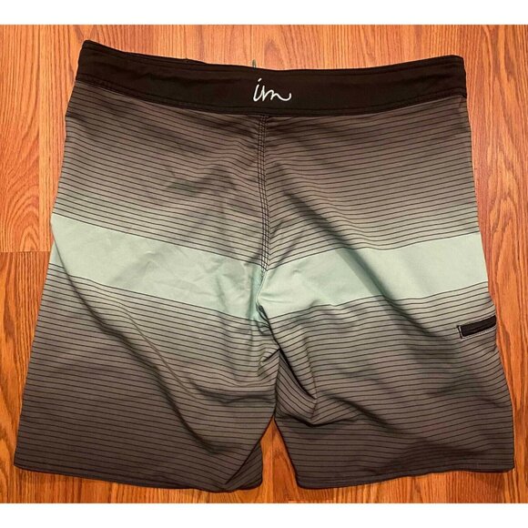 IM Imperial Motion Striped Colorblock Board Shorts Mens 34 Beach Swim Trunks - Picture 2 of 5